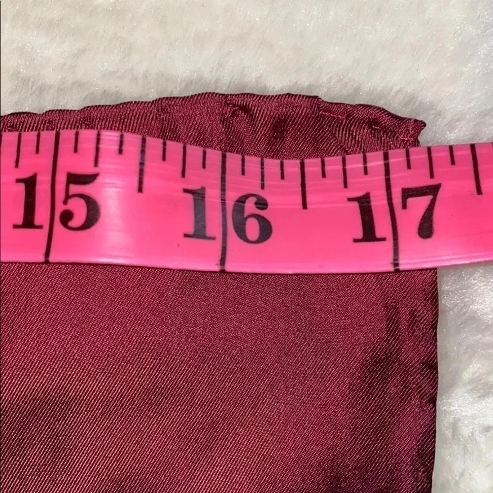 Made in Italy  burgundy Silk Men's Tuxedo Scarf - Picture 9 of 11